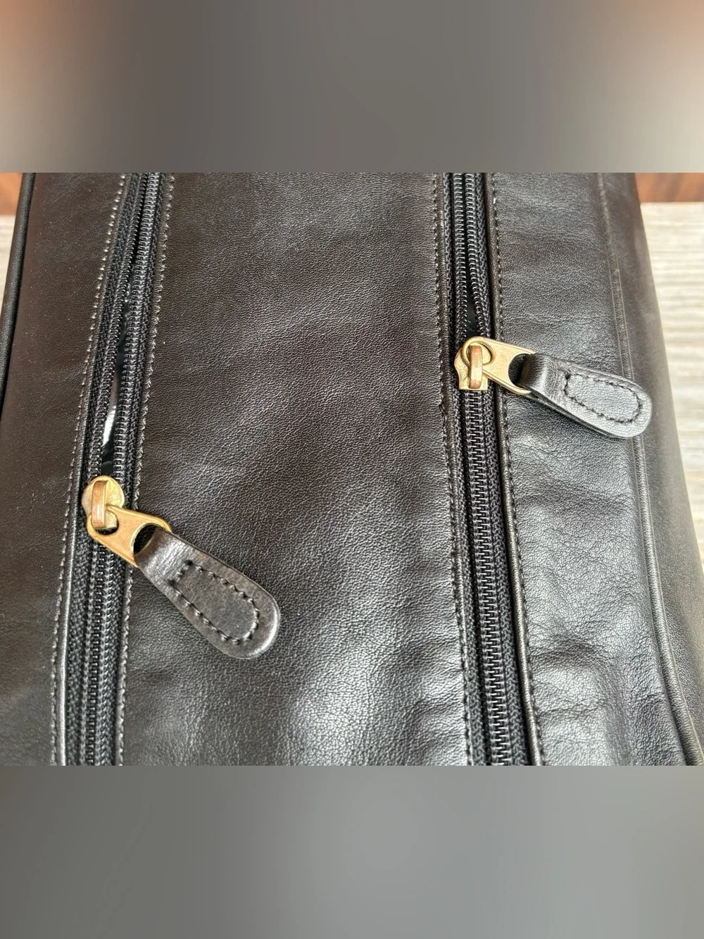 90s Vintage Coach Double Zip Travel Kit Overnight Toiletry Dopp Black